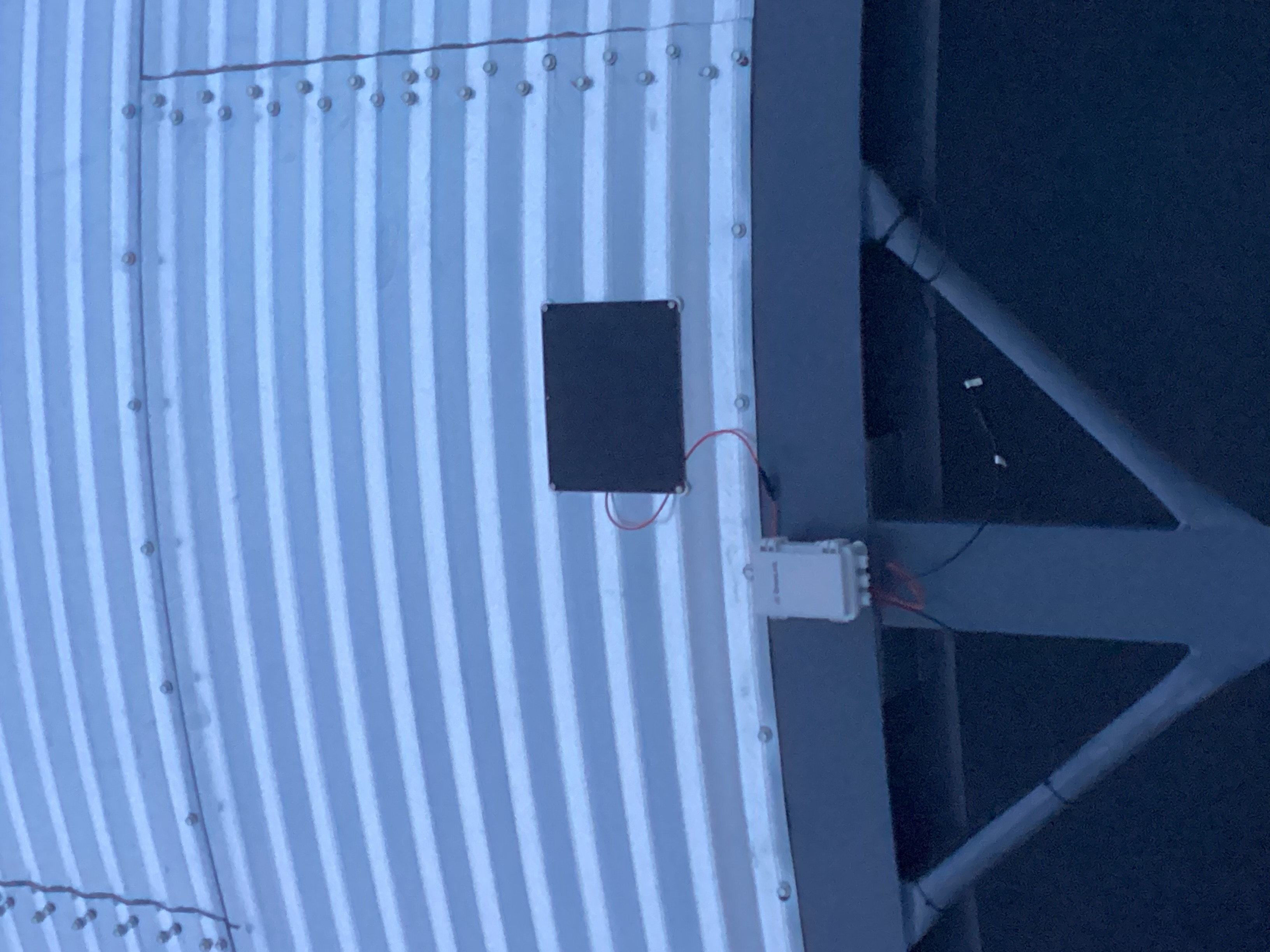 Solar panel mounted on grain bin