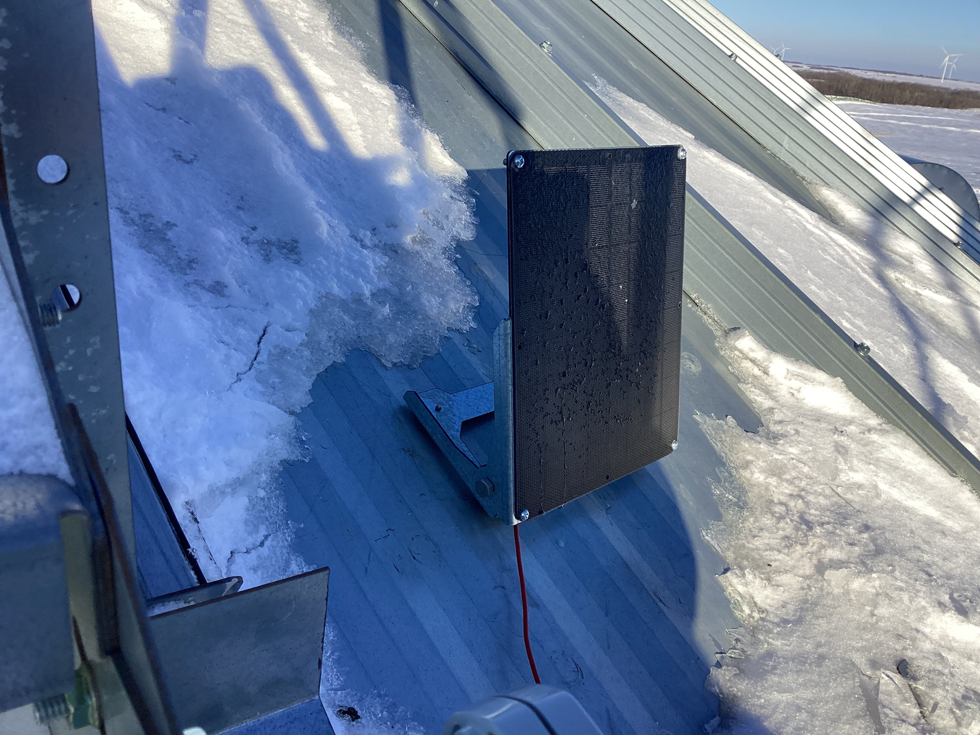 Solar panel in winter conditions