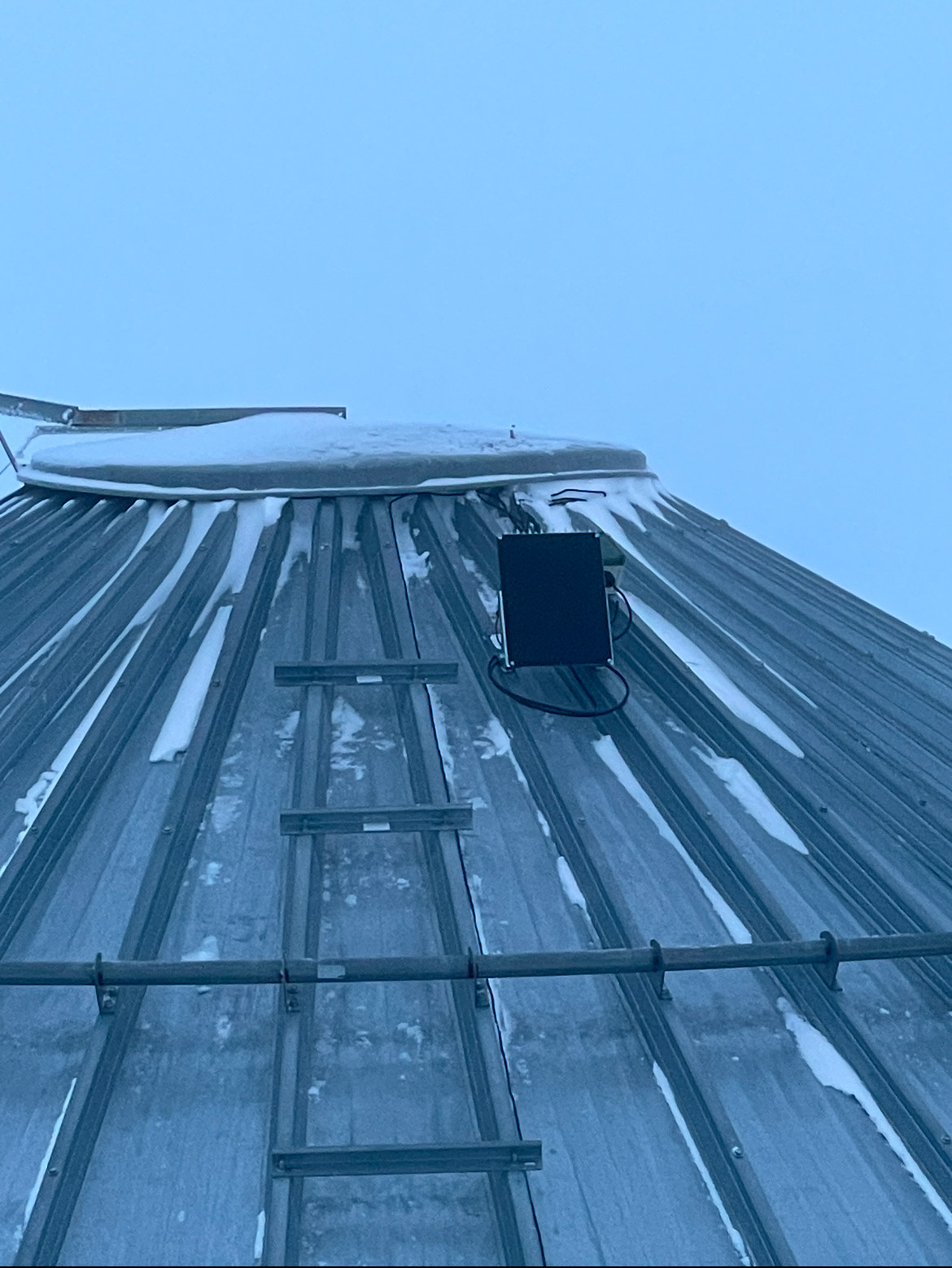 Snow-covered installation still operational